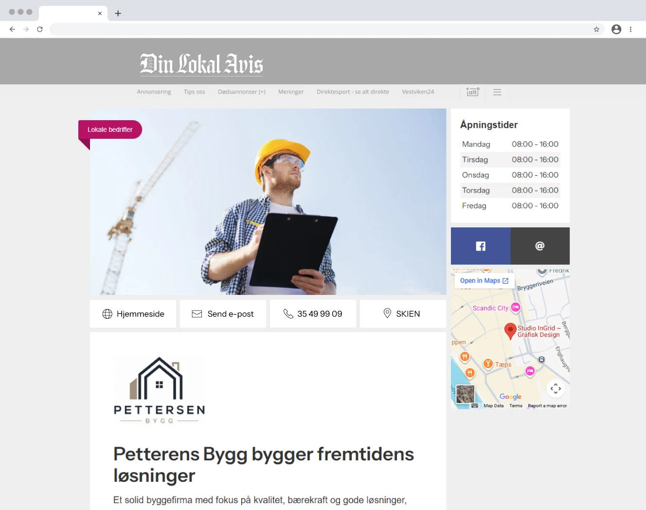 Nettprofil i lokalavisen
